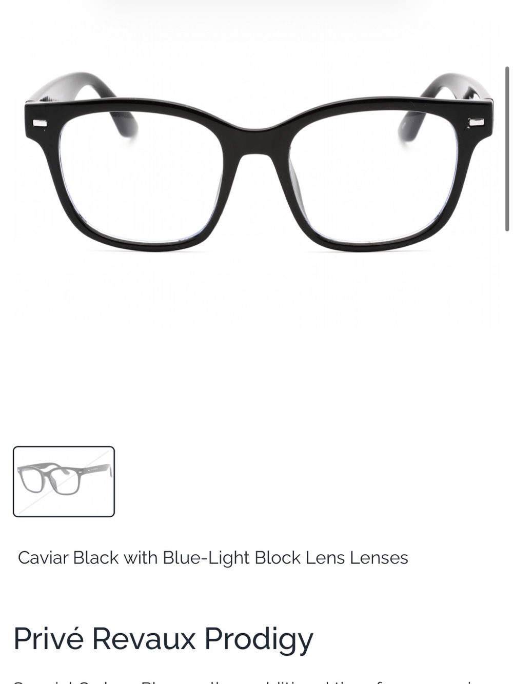 Privé Revaux Prodigy Blue-Light Blocking Glasses (Black Frames)